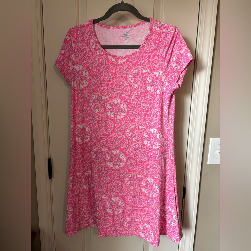Vineyard Vines Pink Patterned Dress